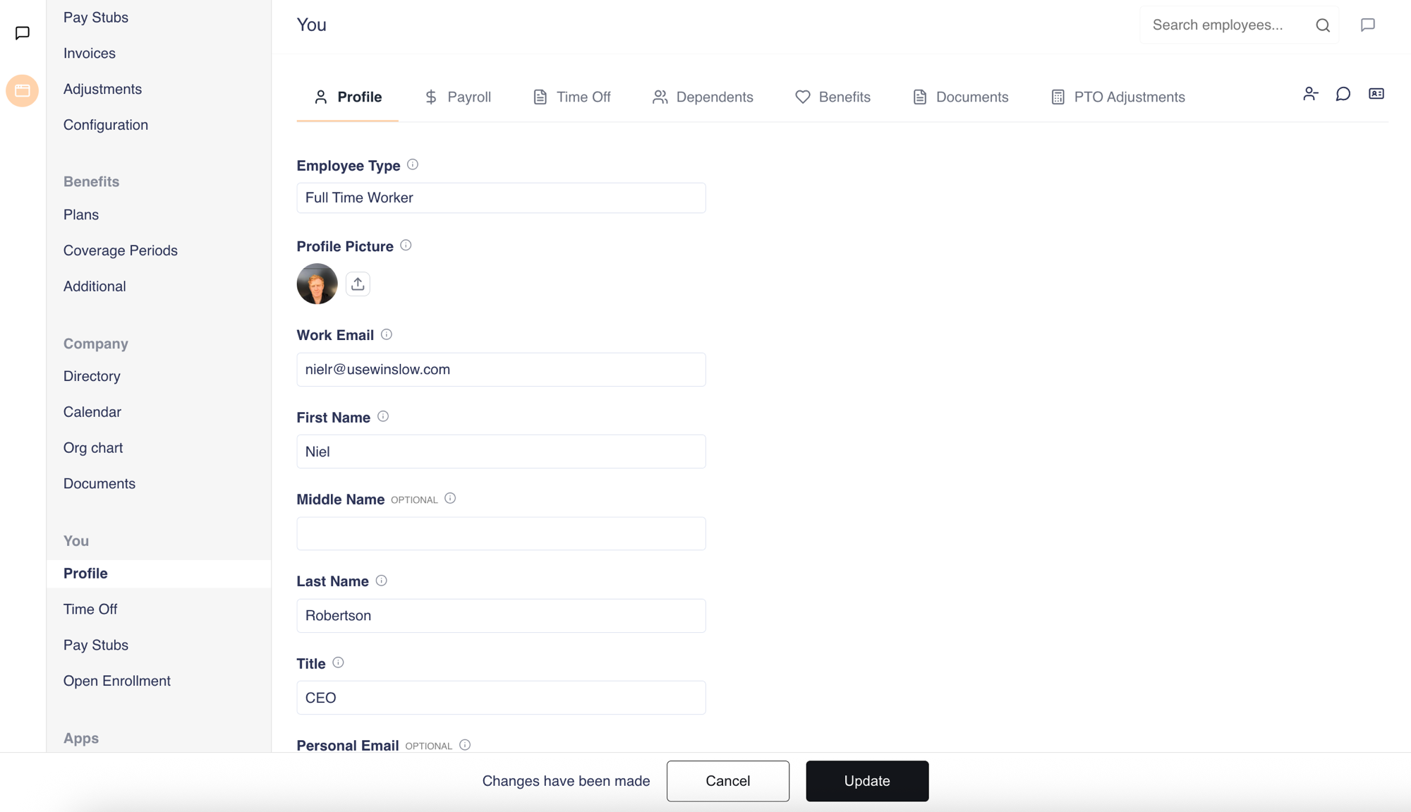 Employee profile